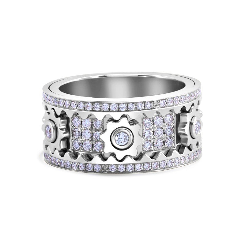 💎Sparkle with Style: Diamond Crystal Gear Ring - Elevate Your Look Now!💍