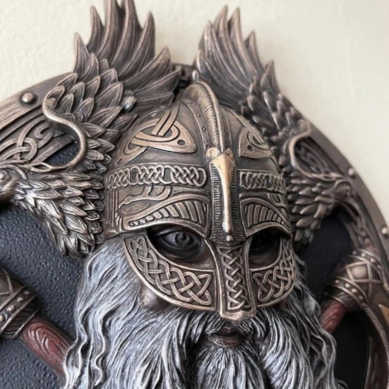 🪓Elevate Your Home with the Majestic Retro Viking Berserker Double Axe Wall Decorative Plaque