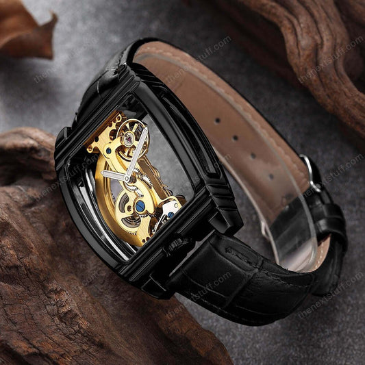 Embrace Timeless Elegance with the Transparent Automatic Mechanical Steampunk Skull Luxury Gear Watch