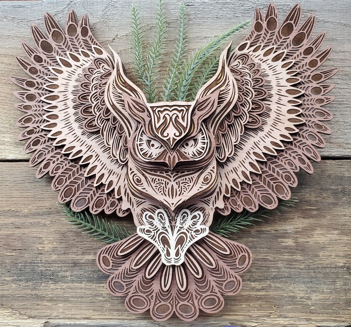 Whimsical 3D Owl Wood Wall Hanging - A Delightful Gift for Owl Enthusiasts 🎁