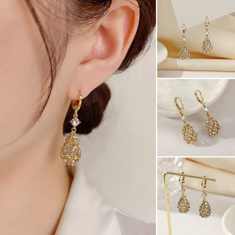 Fashionable Diamond Water-Drop Earrings