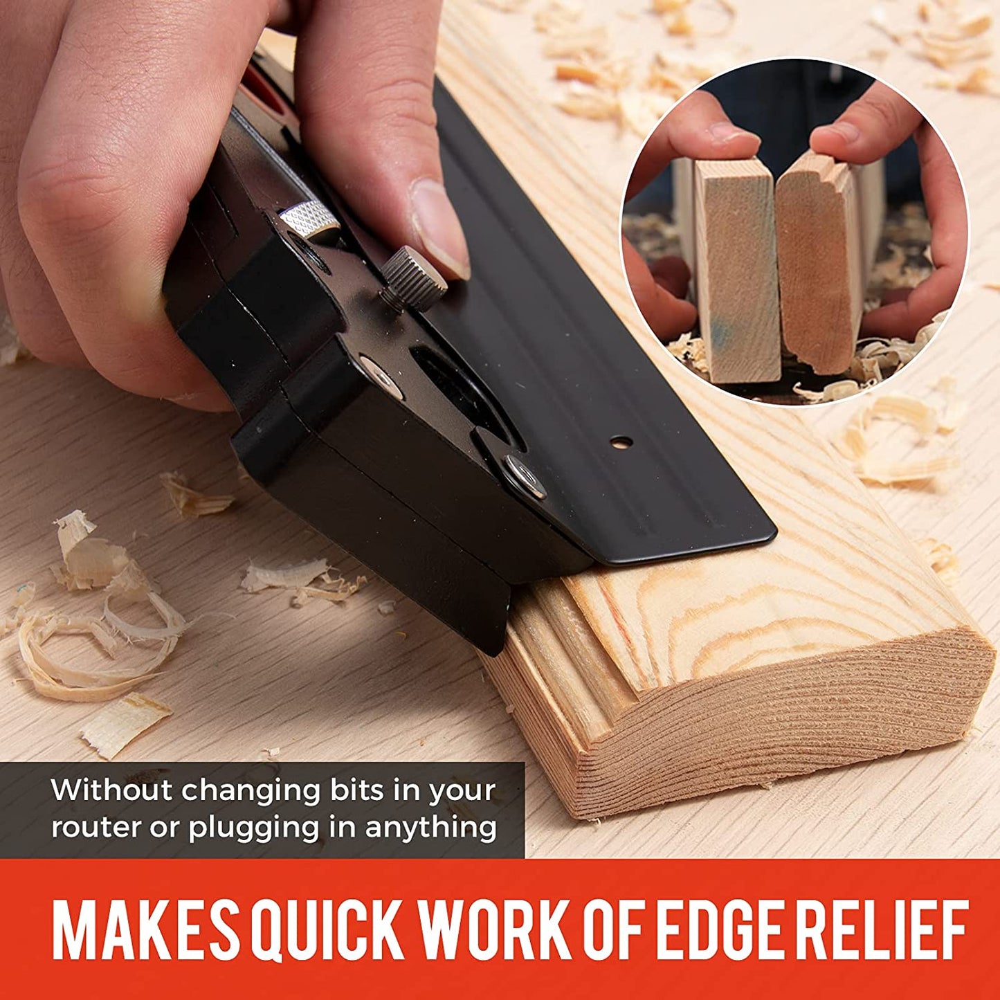 Chamfer Plane - Perfect Tool for Flattening and Smoothing Woodworking Edges and Corners