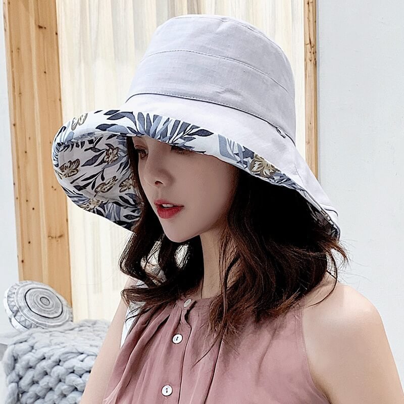 Stylish Wide Brim Cotton and Linen Summer Hat