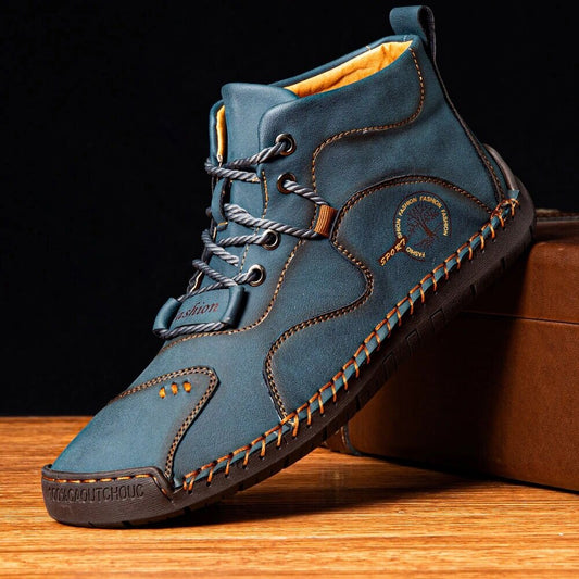 Stylish Handcrafted Vintage Microfiber Leather Ankle Boots for Men