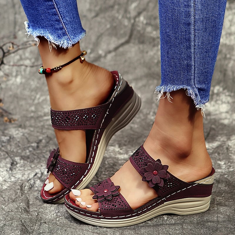 🌸 Flower Power! Save 20% on Women's Soft Floral Wedge Sandals 🌸