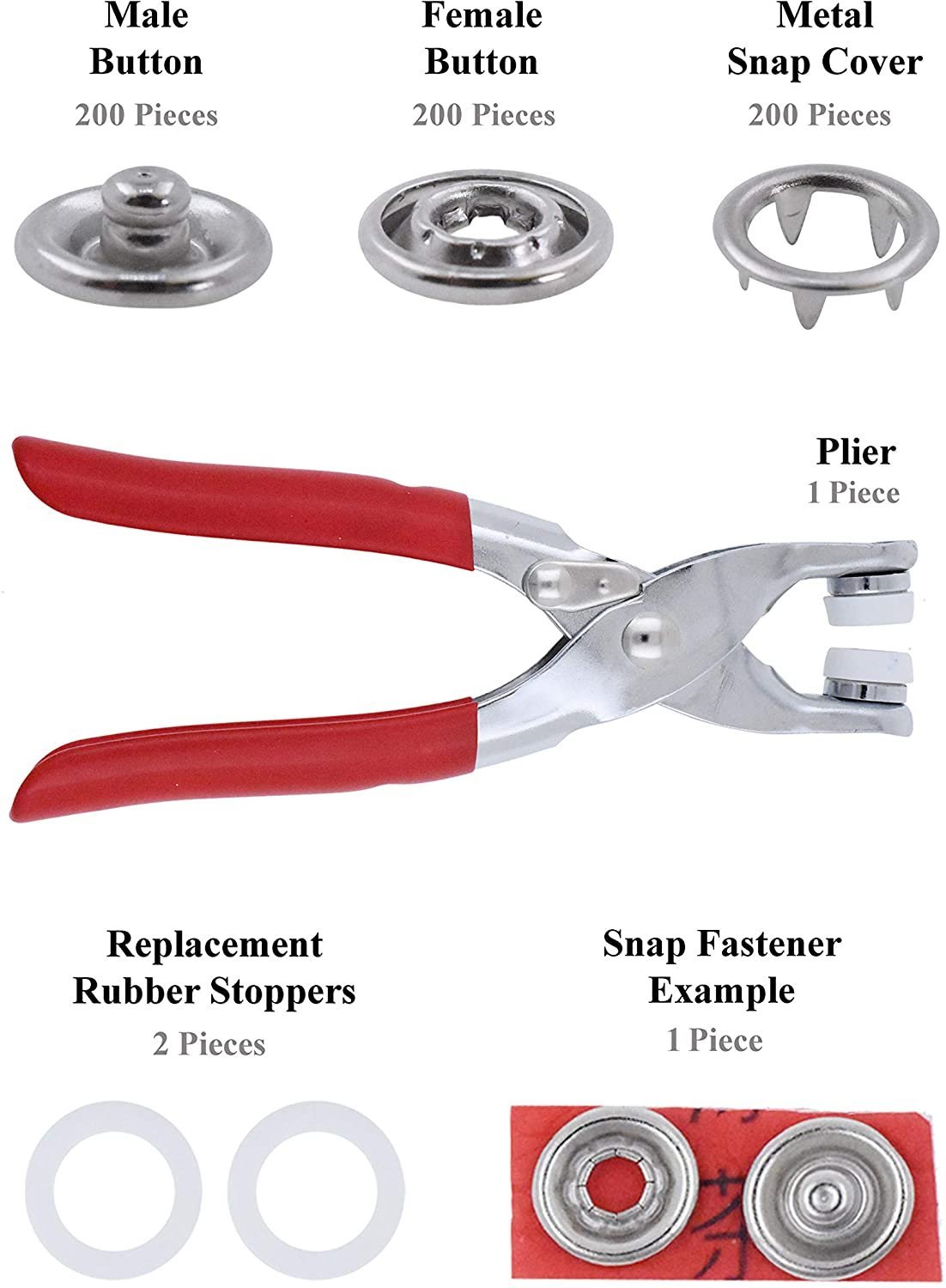 🔒Secure and Stylish: Metal Snap Buttons with Fastener Pliers Press Tool Kit