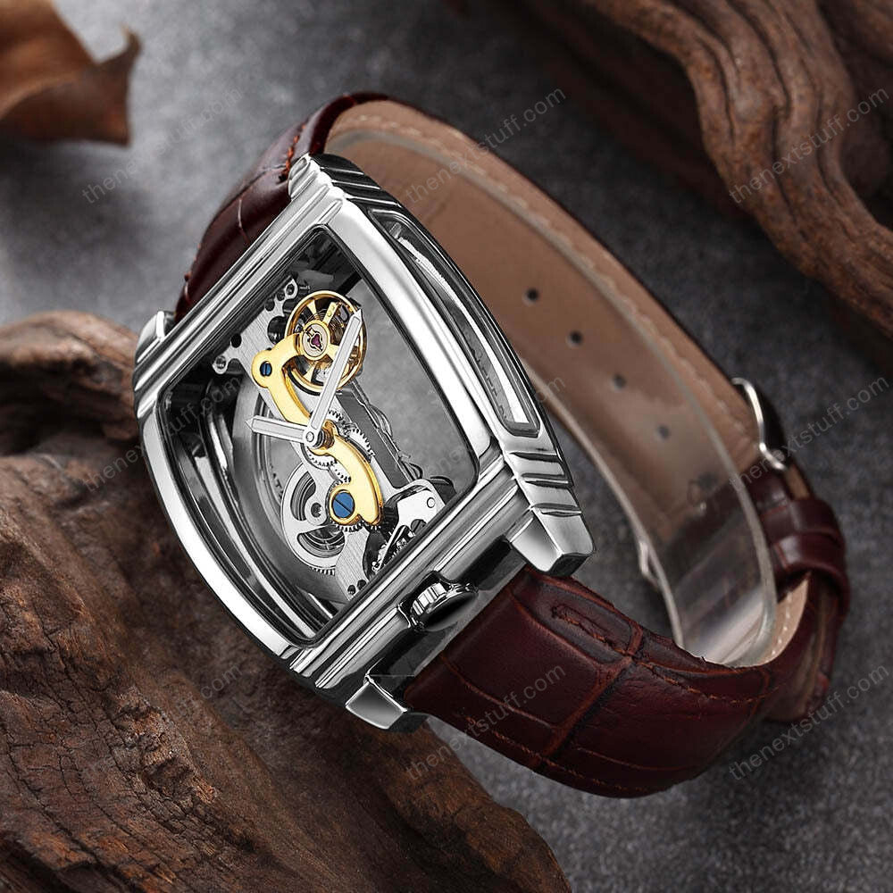 Embrace Timeless Elegance with the Transparent Automatic Mechanical Steampunk Skull Luxury Gear Watch