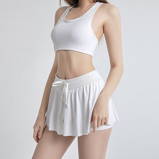 Women's High-Waisted Fitness Sports Bra and Shorts Set