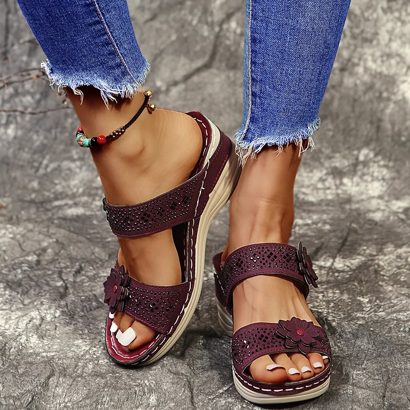 🌸 Flower Power! Save 20% on Women's Soft Floral Wedge Sandals 🌸