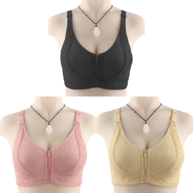 Flattering and Comfortable Women's Plus Size Bra with Zip Front Closure