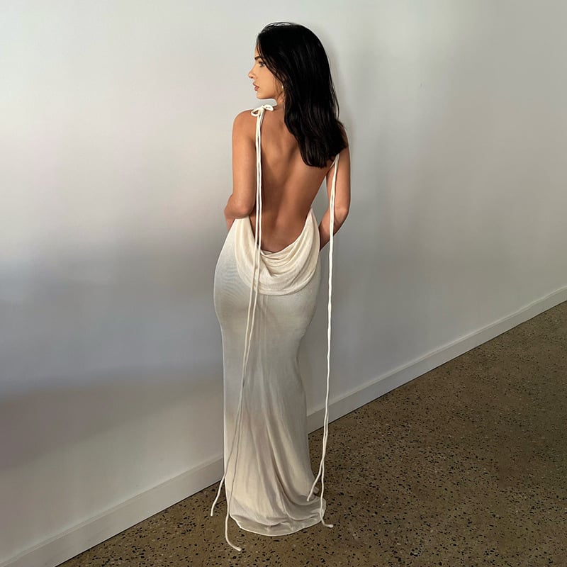 50% OFF New Arrival: Serenity Backless Maxi Dress 🌟