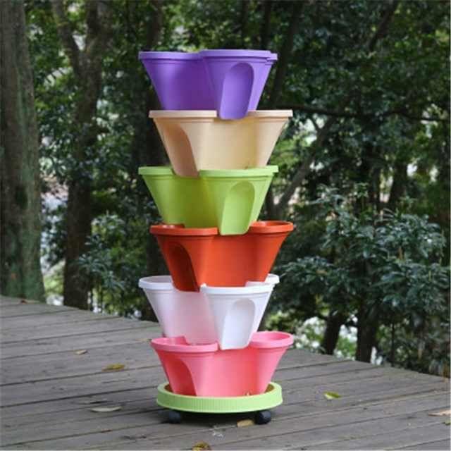 Stand Stacking Planters Strawberry Planting Pots