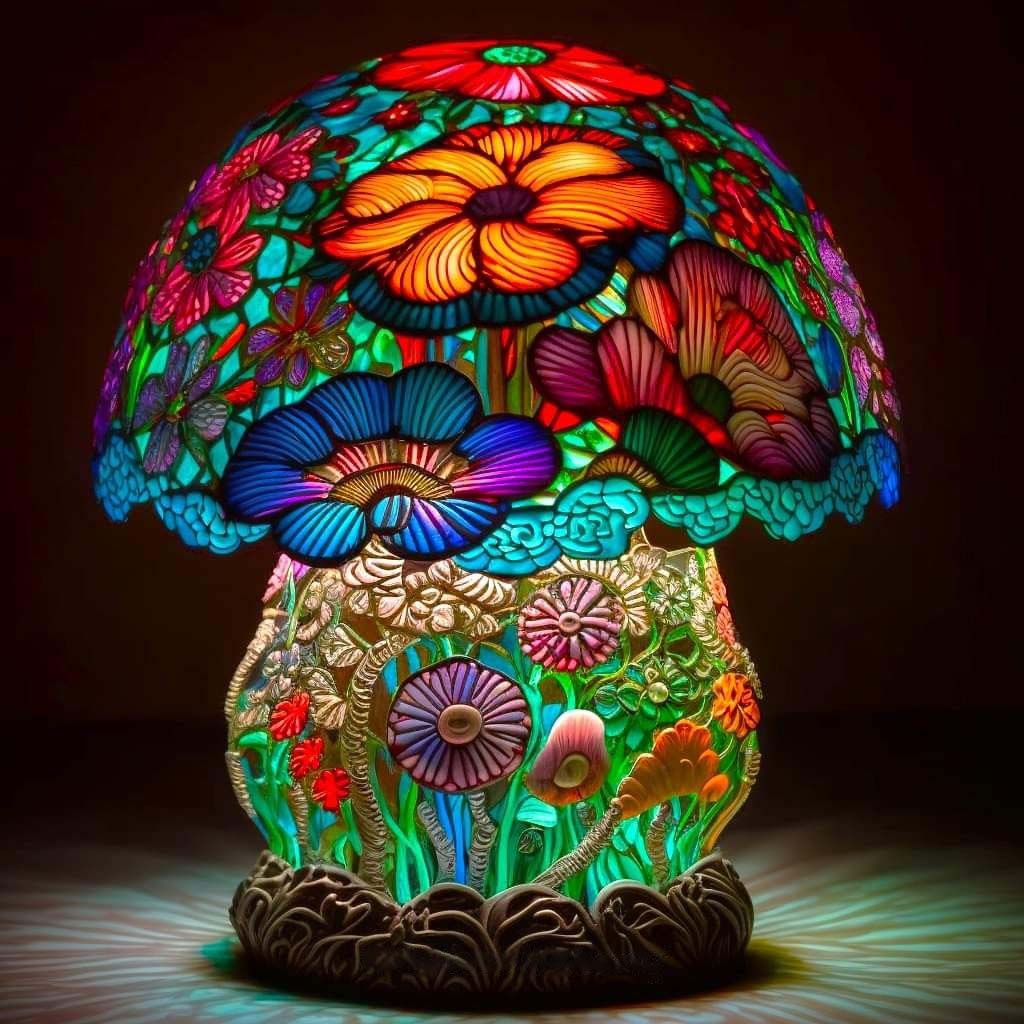 🌿Stained Resin Plant Table Lamp - Unique Decor Piece for Your Home🌿