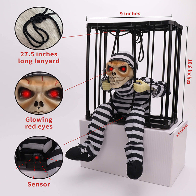 Spook Up Your Halloween with Our Electric Horror Skull - Haunted Horror Doll Decoration!