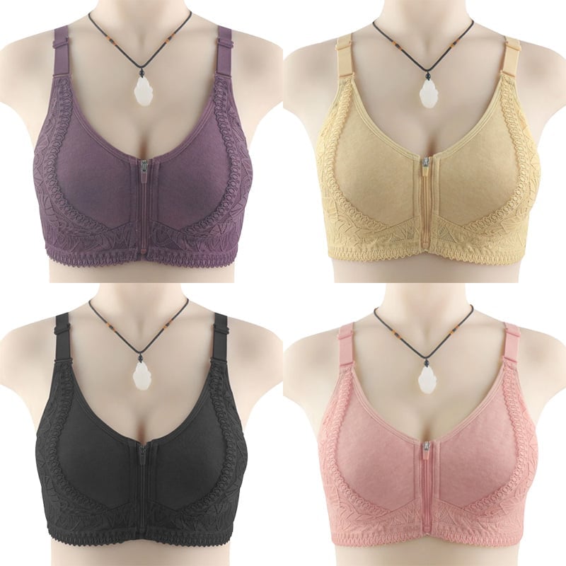 Flattering and Comfortable Women's Plus Size Bra with Zip Front Closure