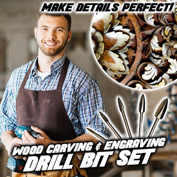 Elevate Your Woodworking Game with 5-Piece Wood Carving Drill Bit Set