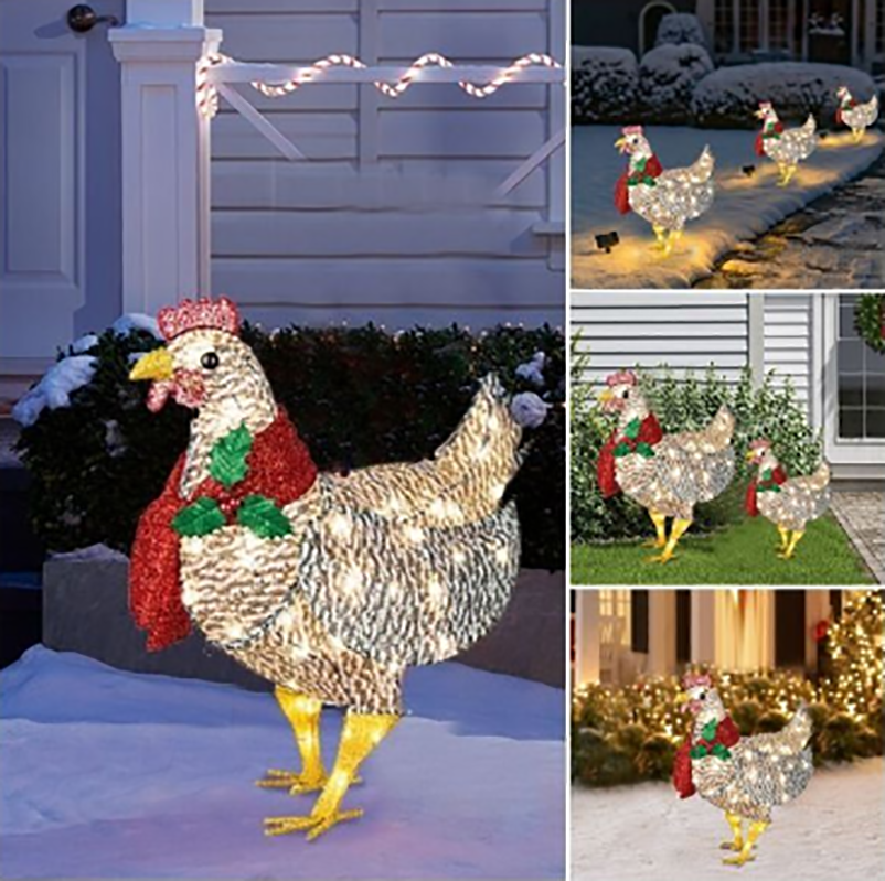 Lantern Chicken Christmas Holiday Decoration
