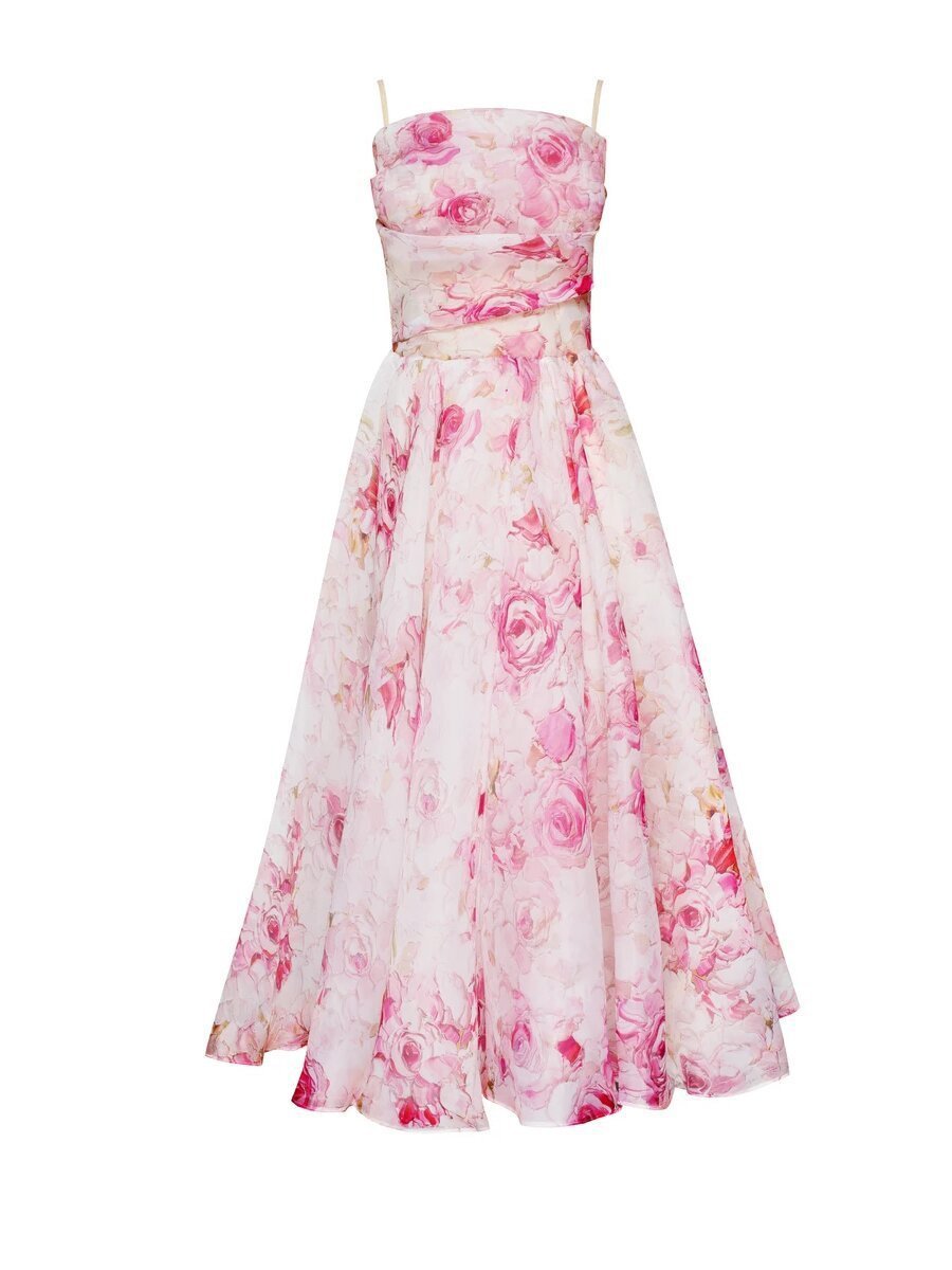 Effortlessly Chic: Elegant Print Suspender Dress – Ztlogo.com