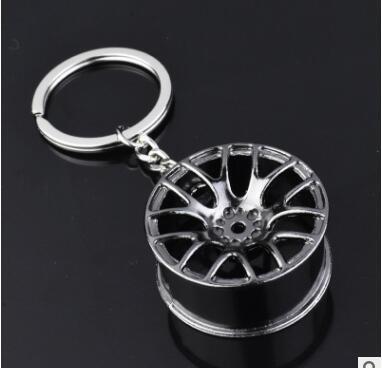 1pc Black RIM wheel keychain Car wheel Nos Turbo keychain key ring metal with Brake discs Wheel Hub Keyring Auto Accessories