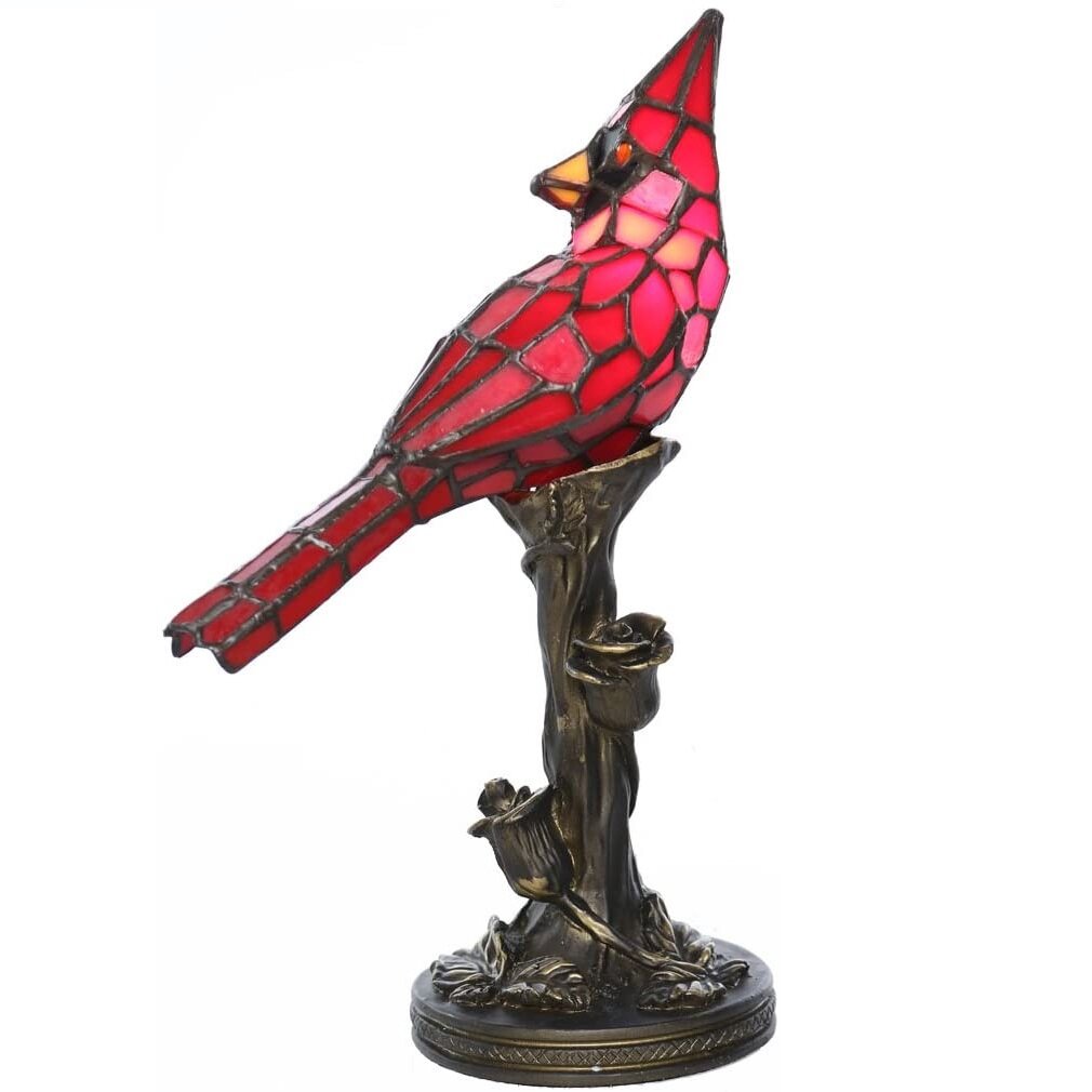 Illuminate Your Home with the Handmade Cardinal Bird Lighted Art Lamp!