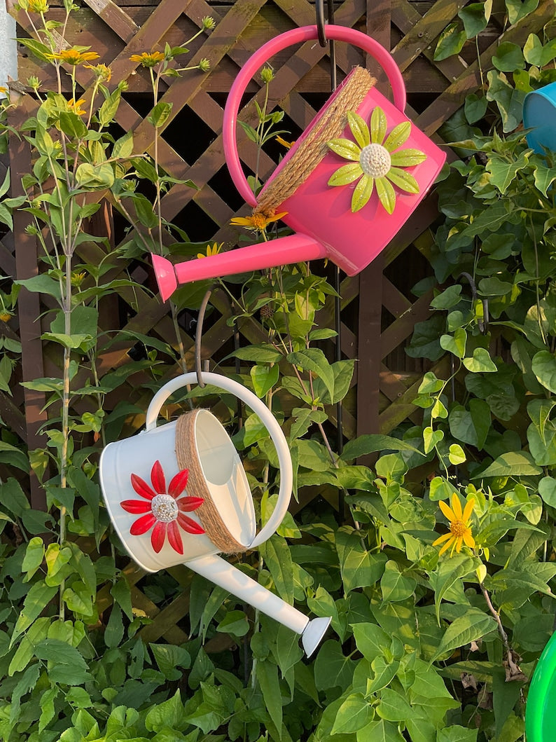 Watering Can Bird Nesters & Houses - Unique Metal Hanging Bird House and Garden Art
