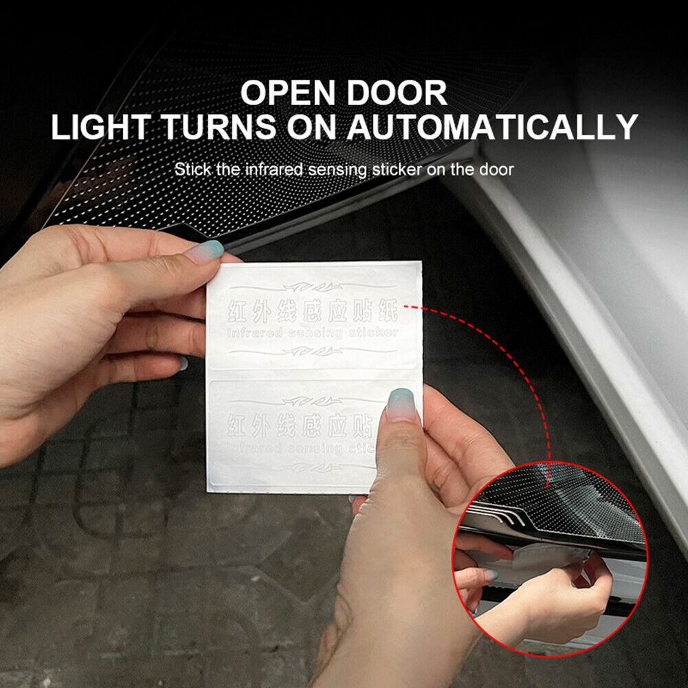 4PC Wiring-Free LED Door Sill Pro Waterproof Auto-Sensing Welcome Courtesy Light